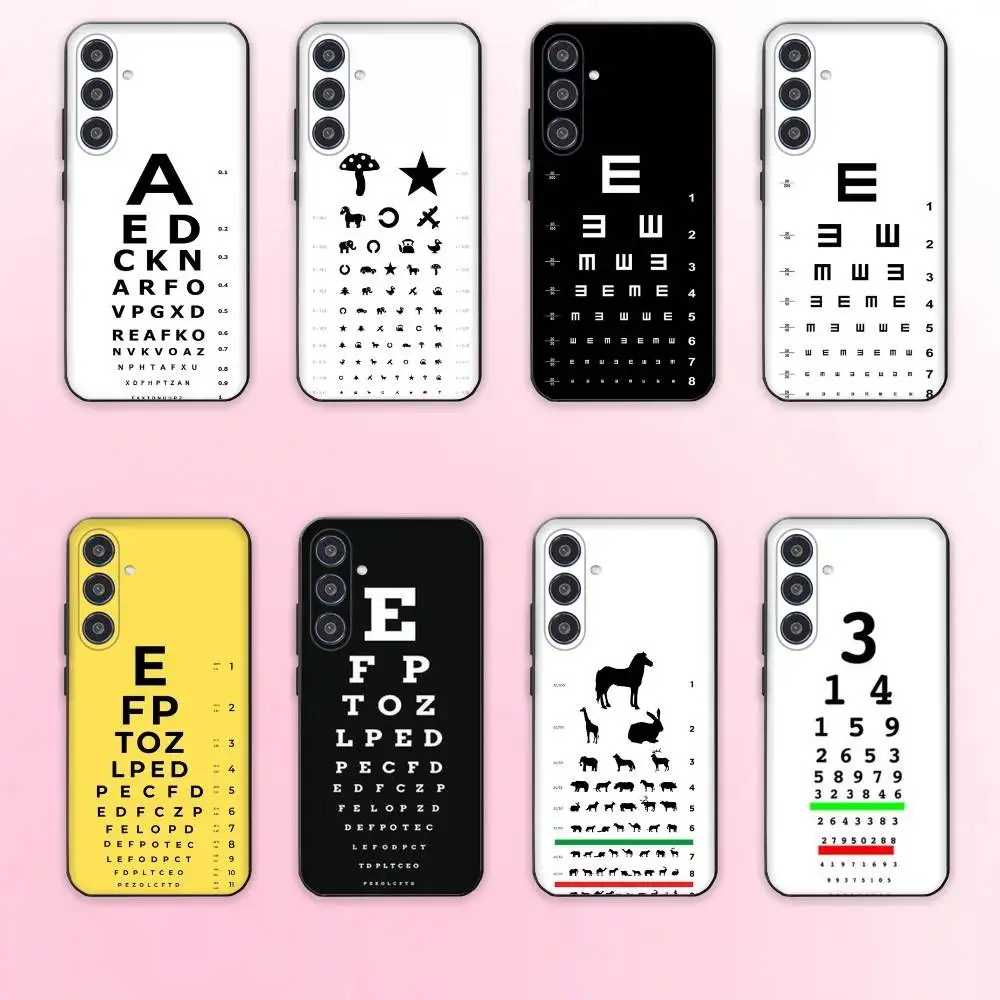 

Medical Eye Vision Chart phone Case For Samsung Galaxy A73,A72,A71,A70,A53,A52,A51,Others Soft Black Shell