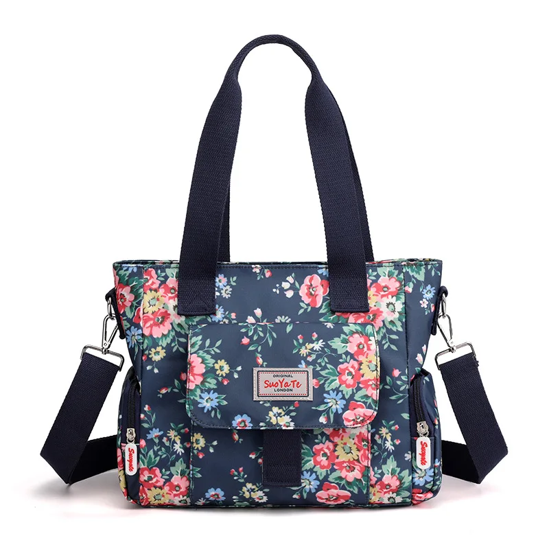 Fashion Print Women's Handbags Bag Nylon Cloth Water-repellent Shoulder Bag Large Capacity Mommy Portable Travel Handbag