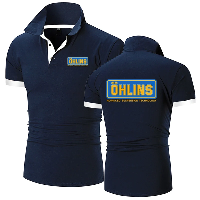 Ohlins Logo Print 2026 Summer Men's New Fashion Polo Shirts Comfortable Short Sleeves Harajuku Turn-down Collar Casual Sport Top
