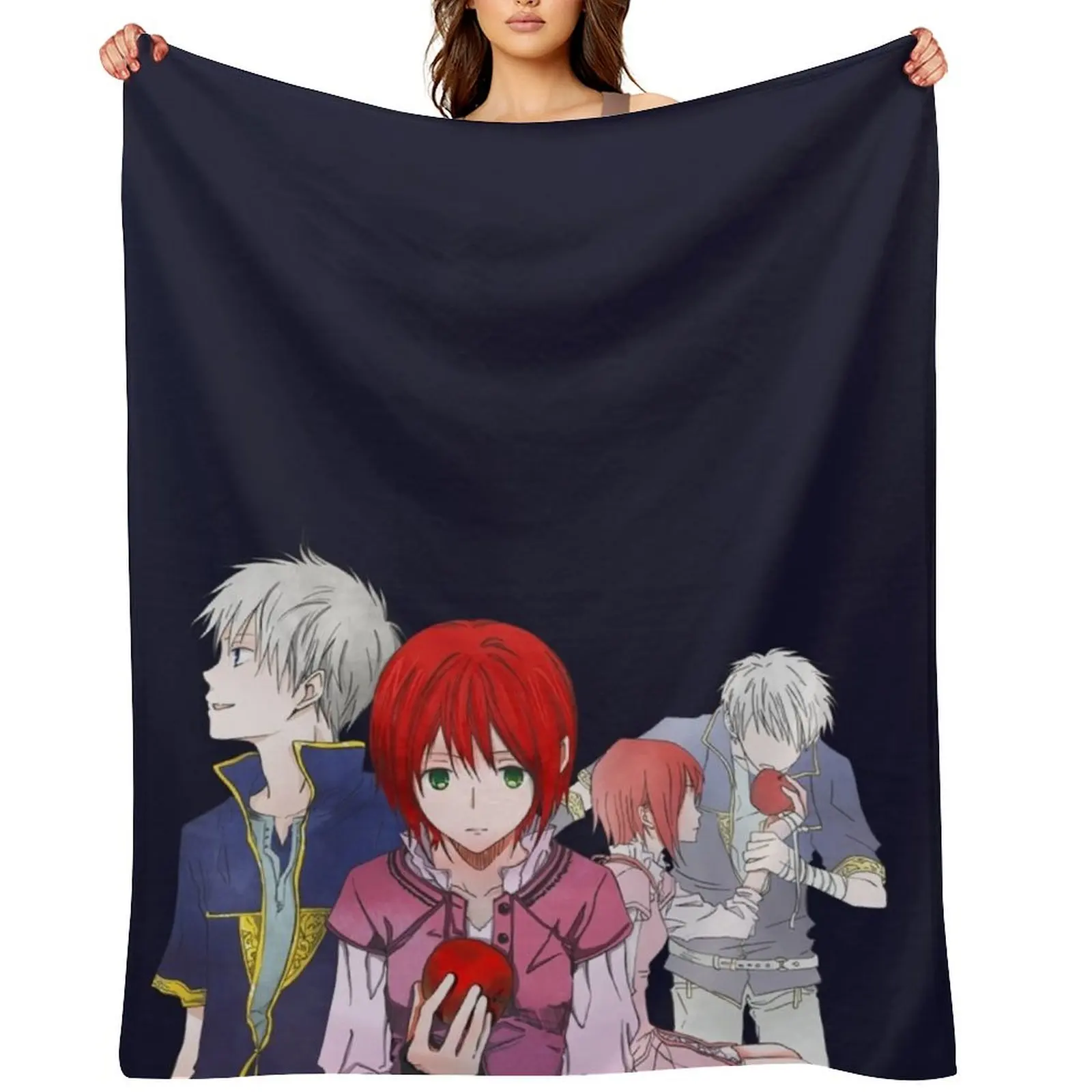

Akagami no Shirayukihime Throw Blanket bed plaid Moving Flannels Retros Blankets