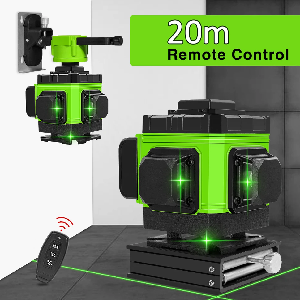 CLUBIONA 12 Lines Laser Level Green Line Self Leveling 360 Horizontal And Vertical Super Powerful Green Beam Laser Level