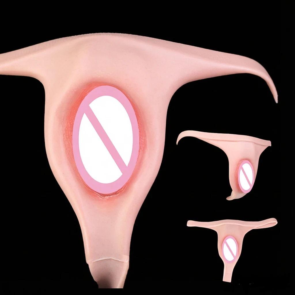 SXM Silicone Penis Hiding Realistic Vaginal T-Back Pantis Pussy Underwear Sex Toys For Transgender Men Strapon Penis Sleeve 18+