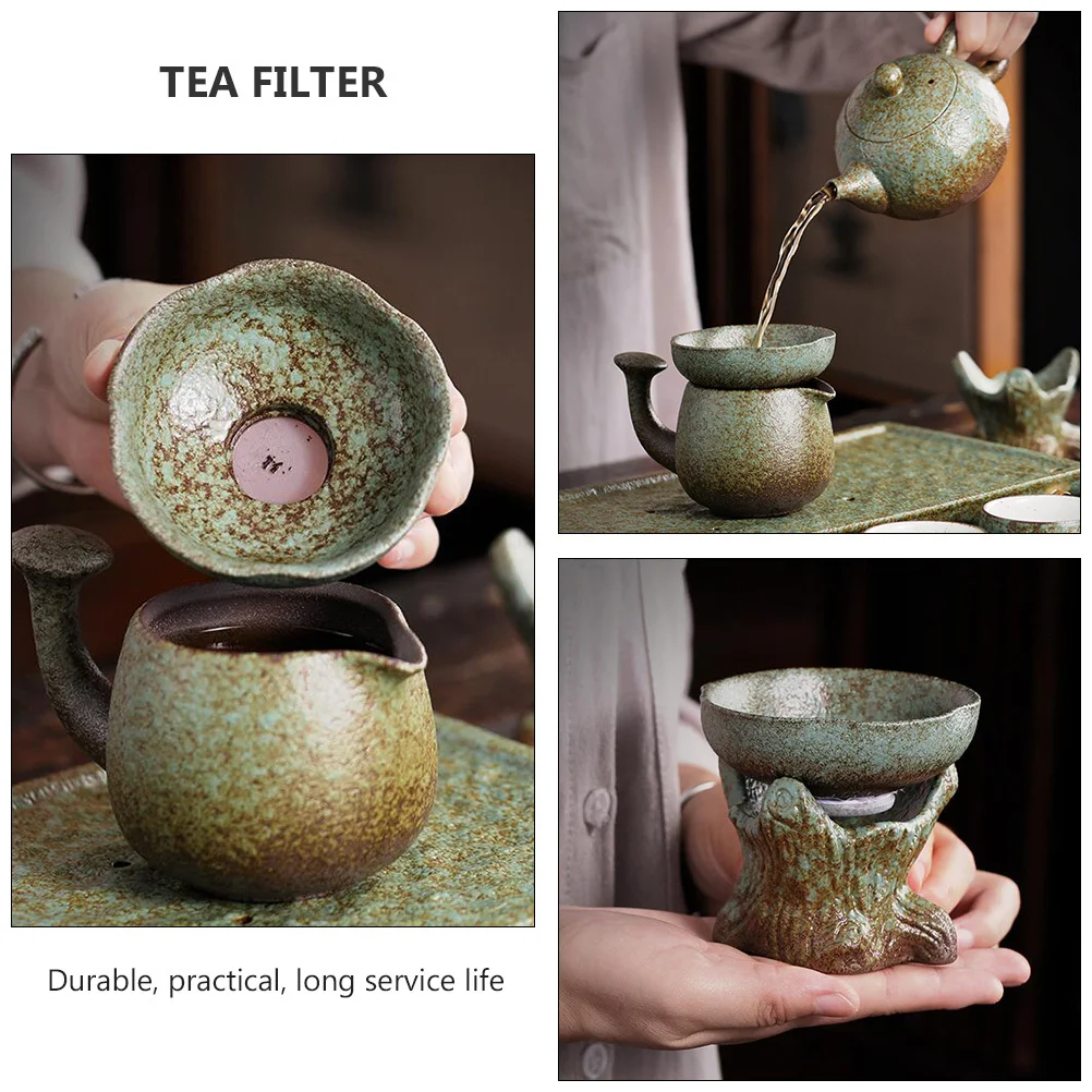 

1Pic Tea Filter Ceramic Strainer Fine Mesh Removes Dregs Japanese Style Storage Friendly Tea Infuser Set Teapot Accessories