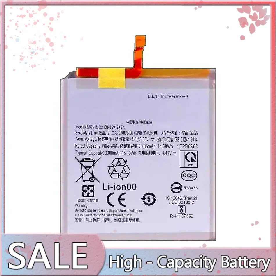 

Mobile Phone Battery 3900Mah High-Efficiency For Samsung Galaxy S23 EB-BS912ABY