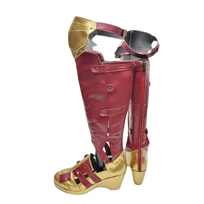 Buty Wonder Girl Woman Cosplay Diana Prince Kostiumowe Botki Ręcznie Robione Buty ze Sztucznej Skóry