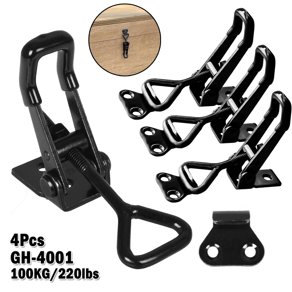 GH-4001 Black Adjustable Toggle Clamp Steel Hasp Catch Clip Quick Fixture 220lbs Ferramentas Para Marcenaria Clamp Marcenaria