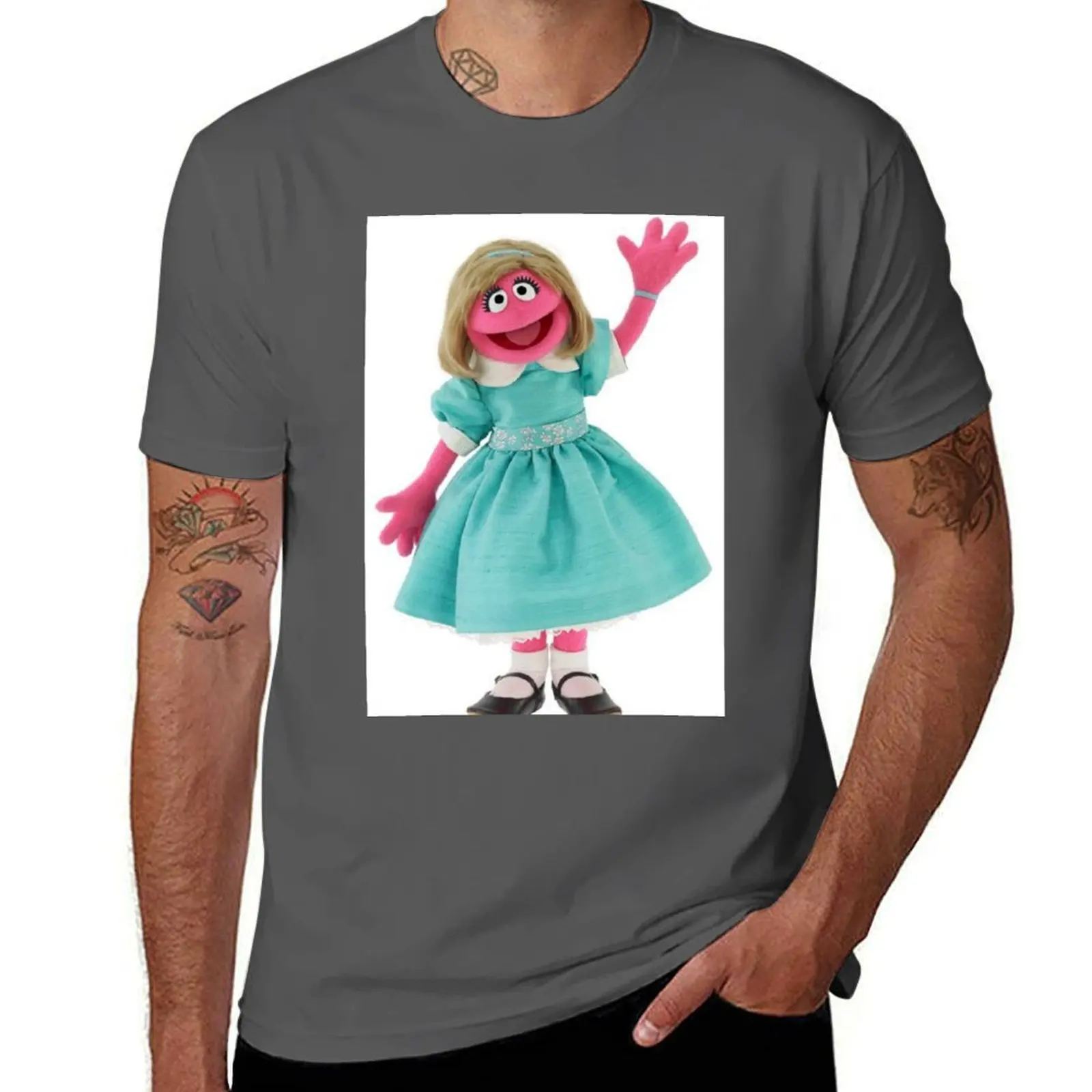 

Muppet Girl Happy T-Shirt Novelty Print Casual Tee Shirt