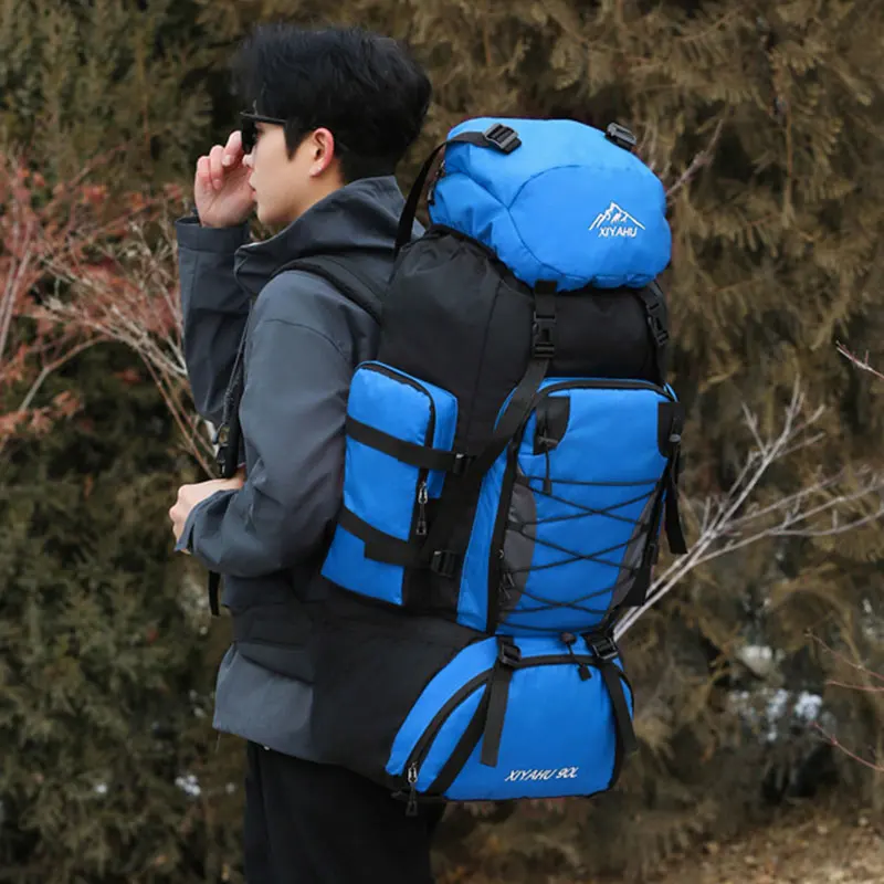 Zaino da viaggio da 90 litri per uomo donna Zaini da campeggio per escursionismo di grande capacità Borsa sportiva per alpinismo impermeabile all'aperto