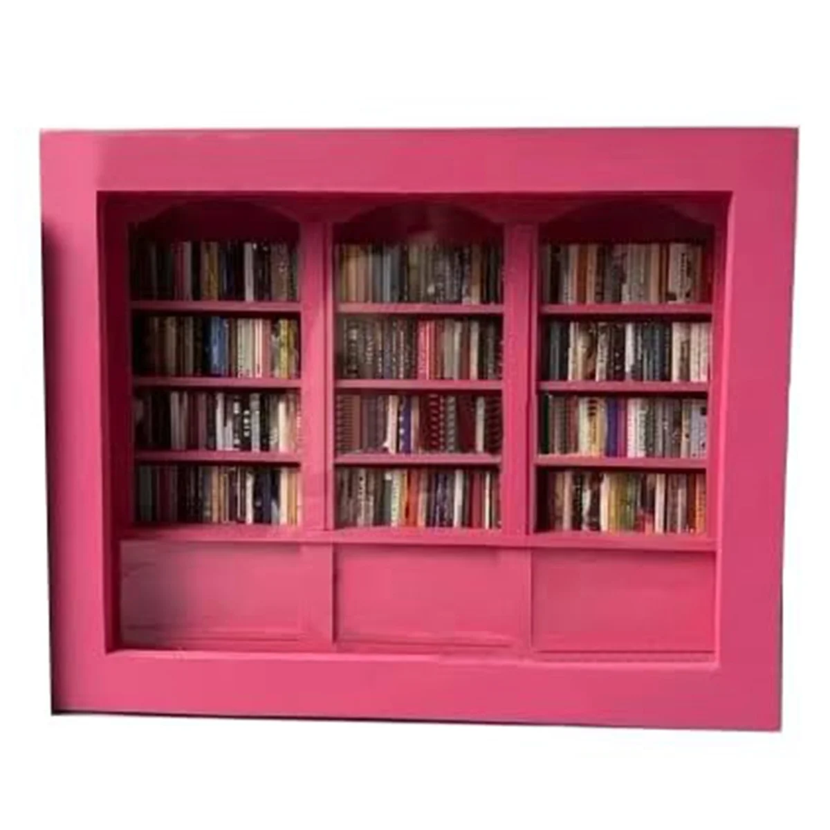 Miniature Bookshelf Ornaments, Mini Books, Gifts to Anxiety, Living Room Office Decoration Pink