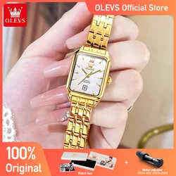 Olevs 5616 Dameshorloges Elegante Mode Origineel Dameshorloge Waterdicht Gouden Licht Luxe Polshorloge Date Reloj Mujer