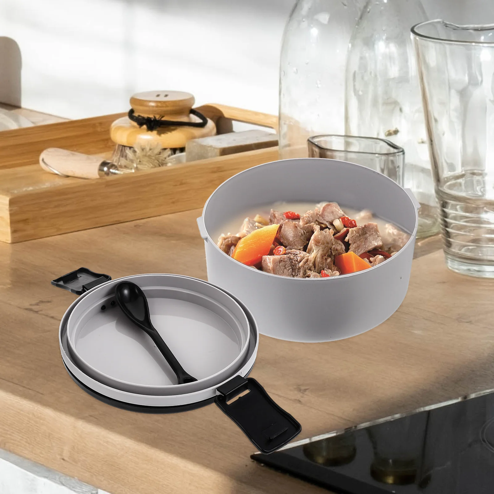 

2 Layers Microwave Safe Plastic Bento Leakproof Portable Large Capacity Sealing Food Container For Adults Microwavable Bento