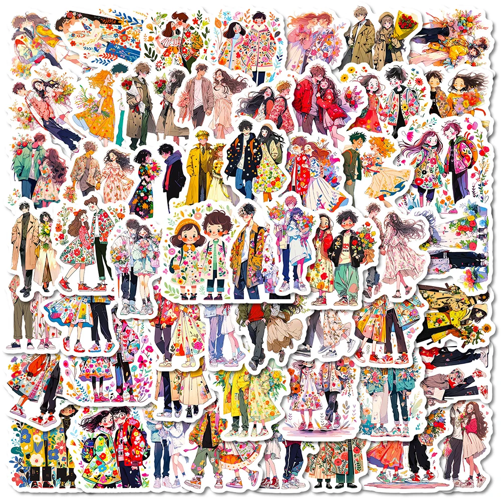 10/30/56pcs Kawaii Colorful Couple Aesthetic Graffiti Stickers Decals DIY Laptop Phone Scrapbook Diary Fridge Decoration Sticker