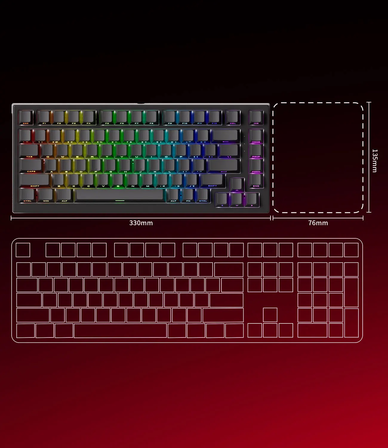 AKKO TAC75 HE Magnetic Switch Keyboard 75% Gaming Keyboards Rapid Trigger 0.005mm 8K RGB Wired Esports Custom Keyboard for Gamer