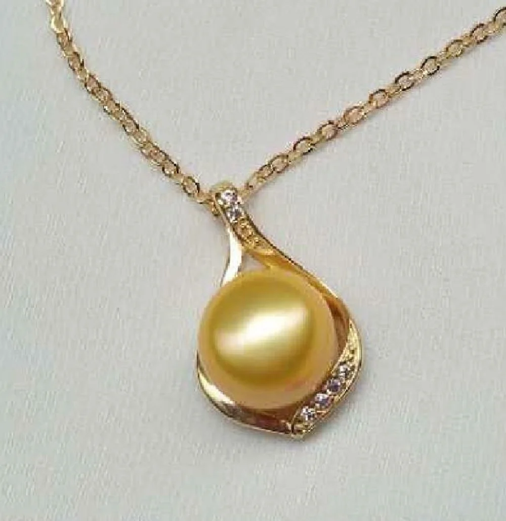 Perfect 9-10mm South Sea Authentic Pearl Pendant Necklace 18inch