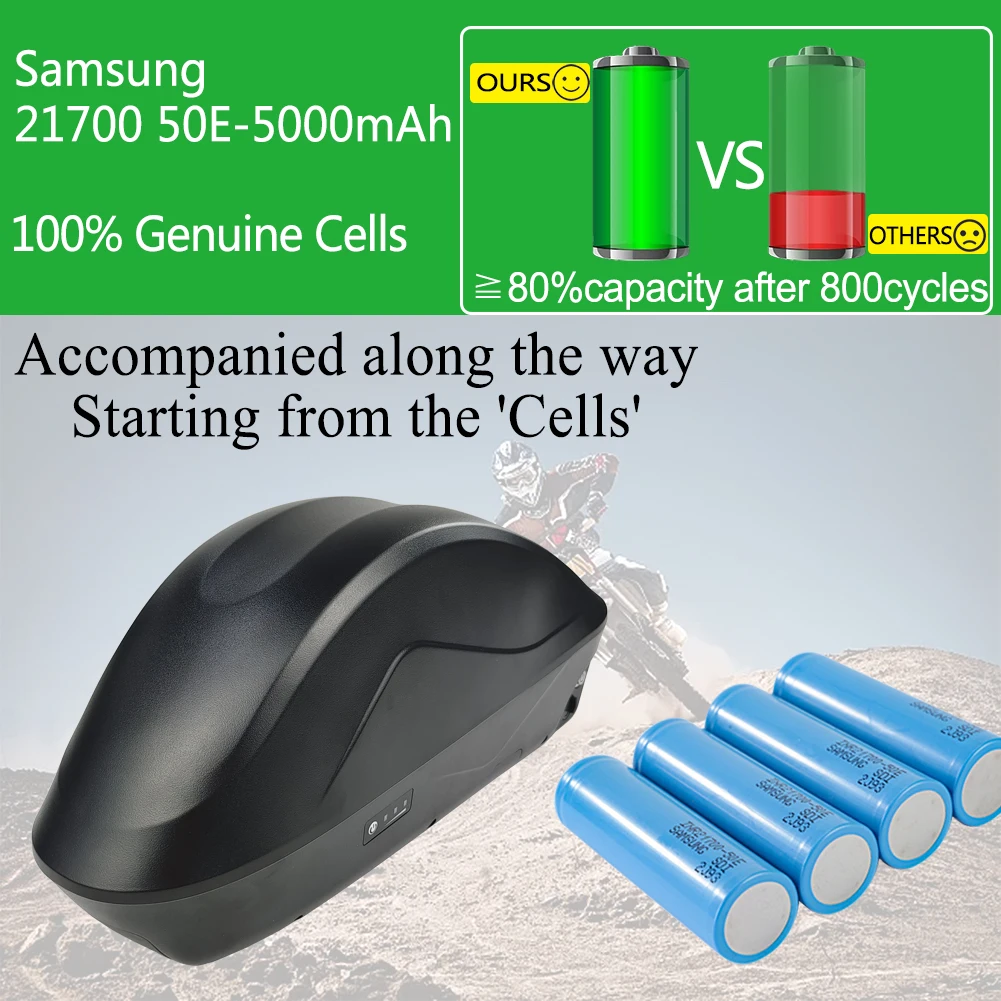 48V 52V EBike Battery Tank Samsung21700 20Ah 25Ah 21Ah Electric Bike Lithium Battery for Bicycle Scooter Motorcycle with Charger