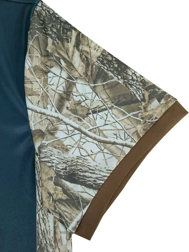 Neues Farbblock-Camouflage-Bedrucktes Kurzarm-Poloshirt Sommer Mode Herren Wolf-Print Lässiges Sport-T-Shirt – Detail 3