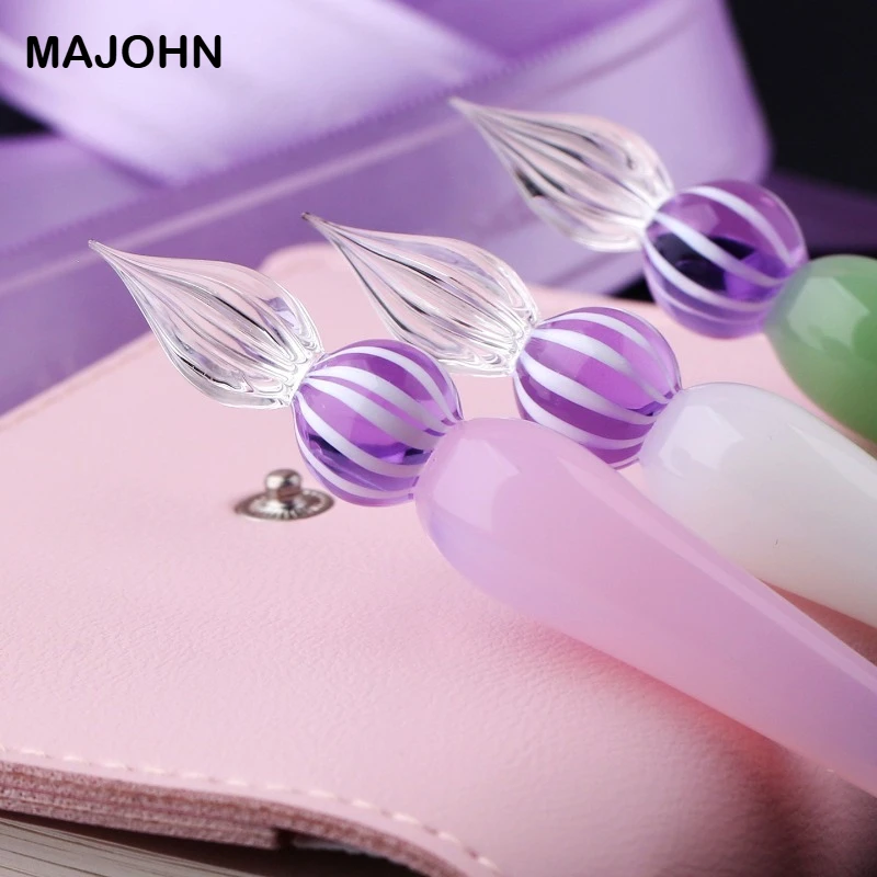

Majohn Glass Dip Pen Set with Ink Cup Heart Pen Rest for Calligraphy Journaling Drawing School Office Supplies Stationery