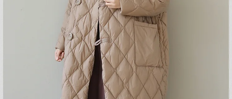 Men Parkas Coats Mid Lenth Jacket Solid Pockets Long Sleevs Vneck Two Buttons Loose Y2k Casual Office Lady 2025 Autumn Winter