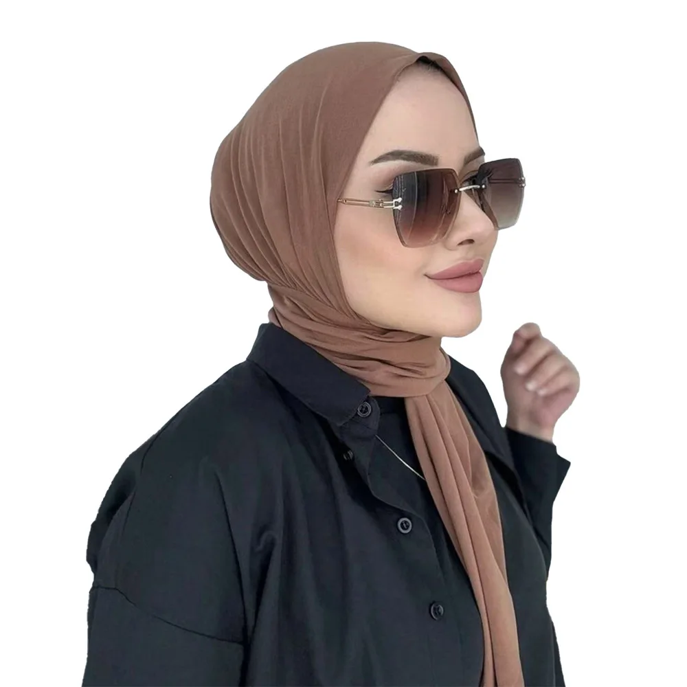 

Muslim Women Hijab Jersey Headscarf Turban Islam Head Wrap Instant Scarf Ramadan Amira Headwear Bandanas Headband Turbante Mujer