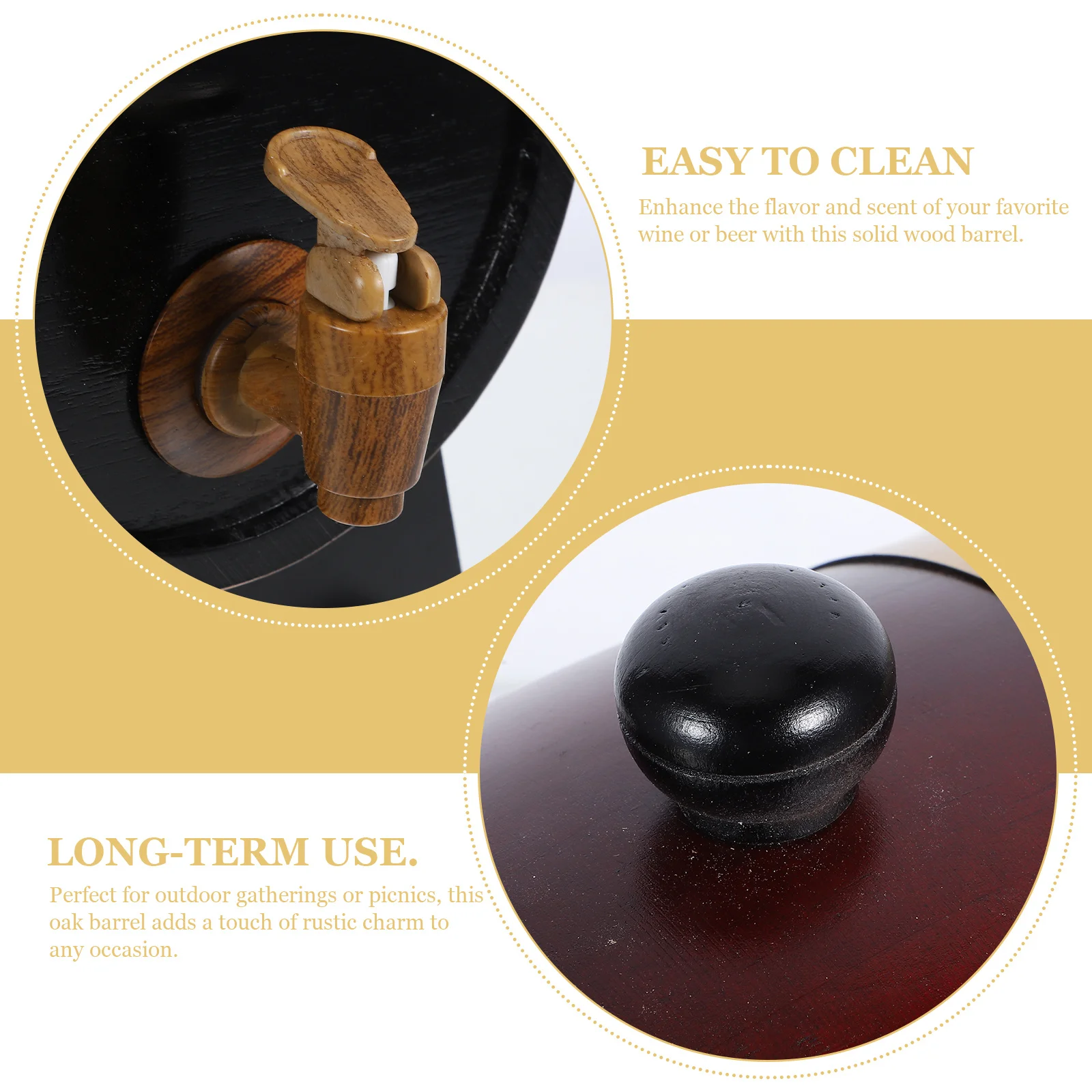 

1 set 1.5L Wooden Wine Barrel Set Solid Wood Drink Barrel For Beer Wine Aging Storage Rustic Bar Decor Party Use French Barrels