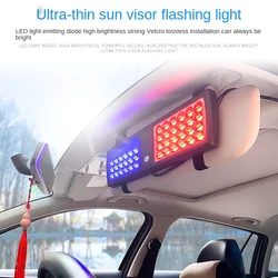 Ultrathin LED Car Truck Strobe Panel Light Sun Visor Emergency Beacon Flash Modes Hazard Police Warning Lightbar Parking Bulb