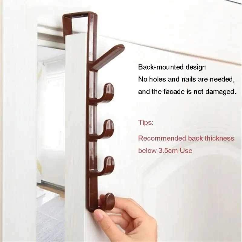 Wall-mounted Nail-free Door Hanger-free Installation Door Back-mounted Hanger Creative Hanging Coat Rack No Punching Hook