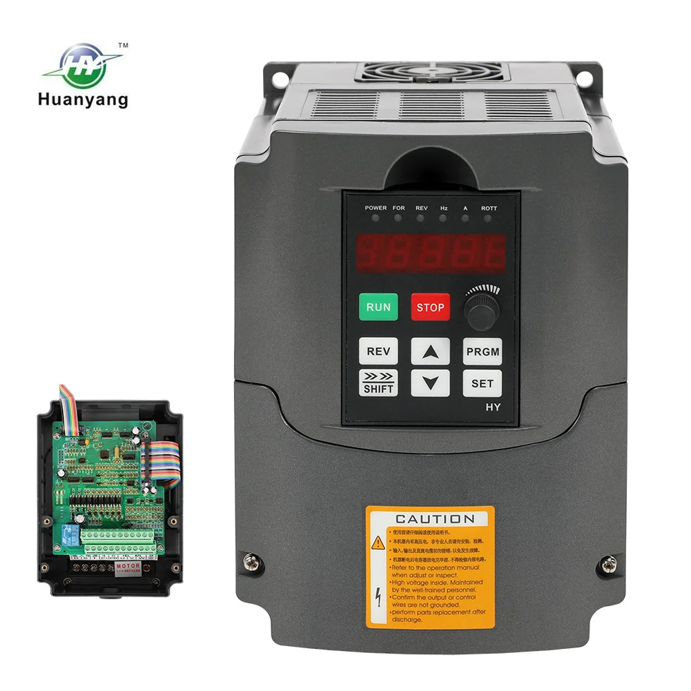 1.5KW-7.5KW Variable Frequency Drive VFD Inverter Motor Drive Speed Controller Single Phase Input 3 Phase Output Huanyang