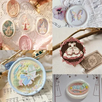 Stamp stamp head fire seal princess fairy tale dress butterfly series special shaped embossed brass head handmade DIY toys