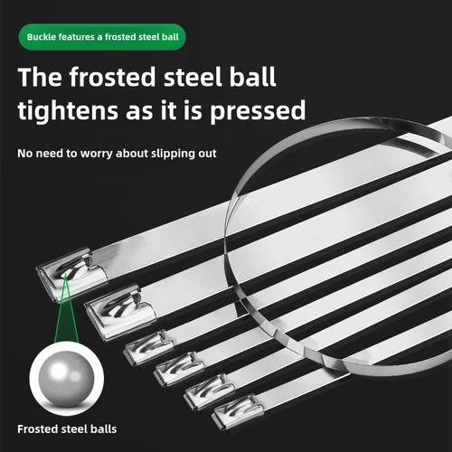 Imagen 2 del producto Bridas para cables de acero inoxidable con bloqueo automático, bridas metálicas reutilizables resistentes al calor para arnés de cableado de tubo de escape, 10-100 Uds.