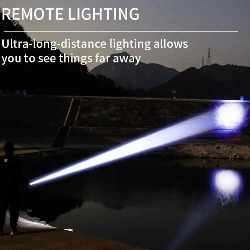 

30W Power LED Rechargeable Flashlight 2000 Lumens Zoomable Function Handheld Flashlight Waterproof Portable Design