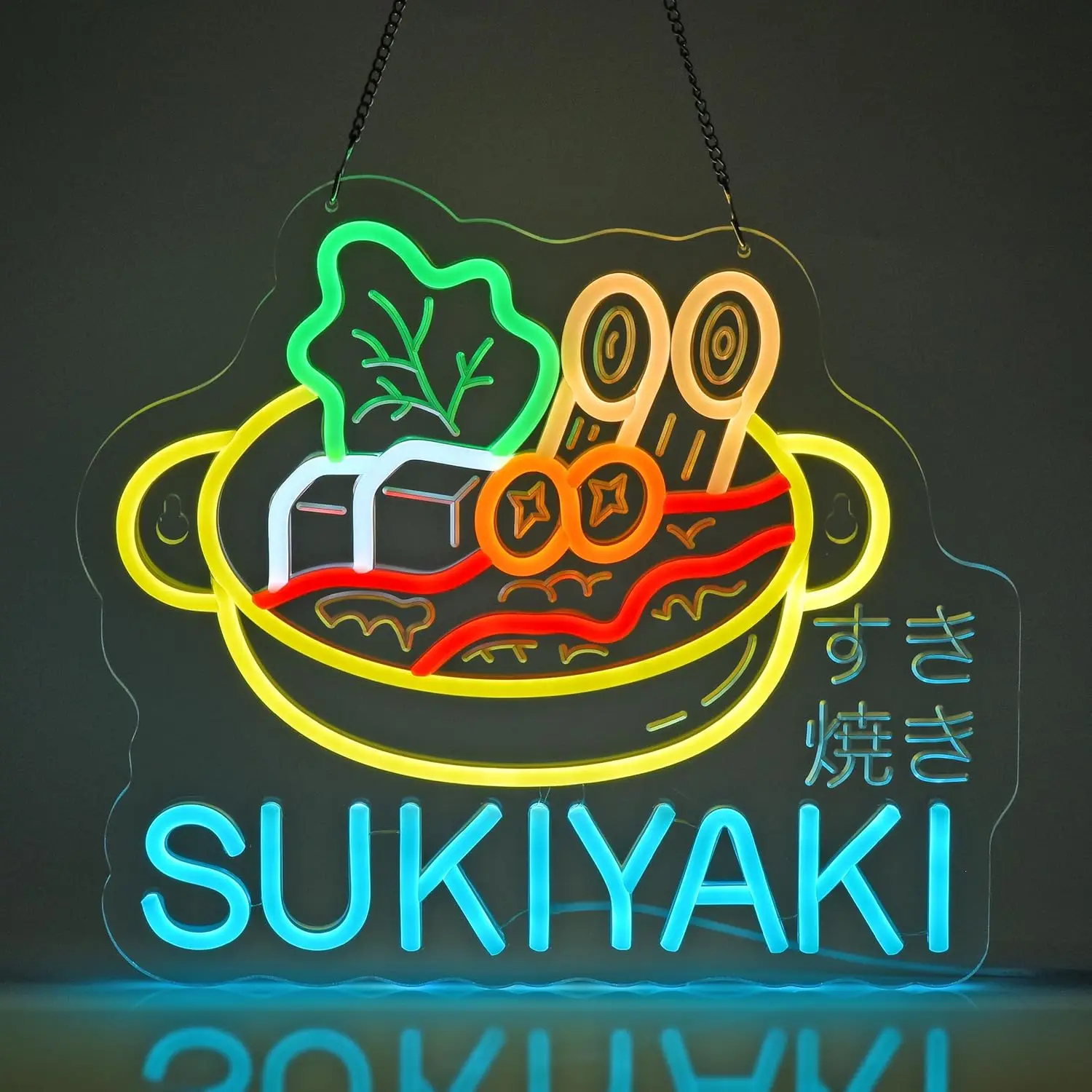 Letrero de neón japonés Sukiyaki, luz de neón LED regulable por USB para restaurante japonés, tienda, Bar, celebración del mercado, decoración artística para el hogar