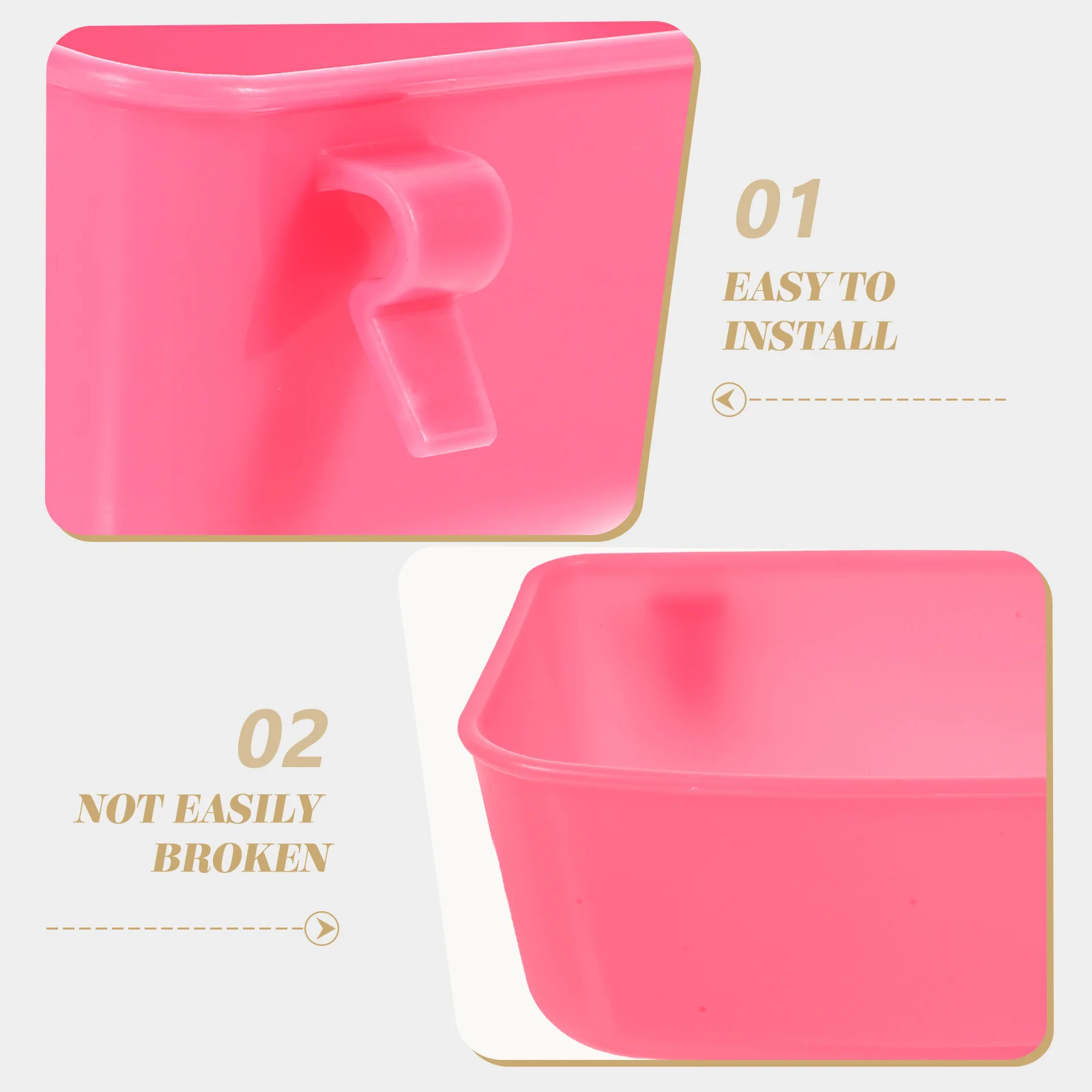 

3Pcs Plastic Bird Feeder Bowl Durable Easy Clean Parrot Cage Supplies Bird Bowls for Cage Parrot Food Organizer