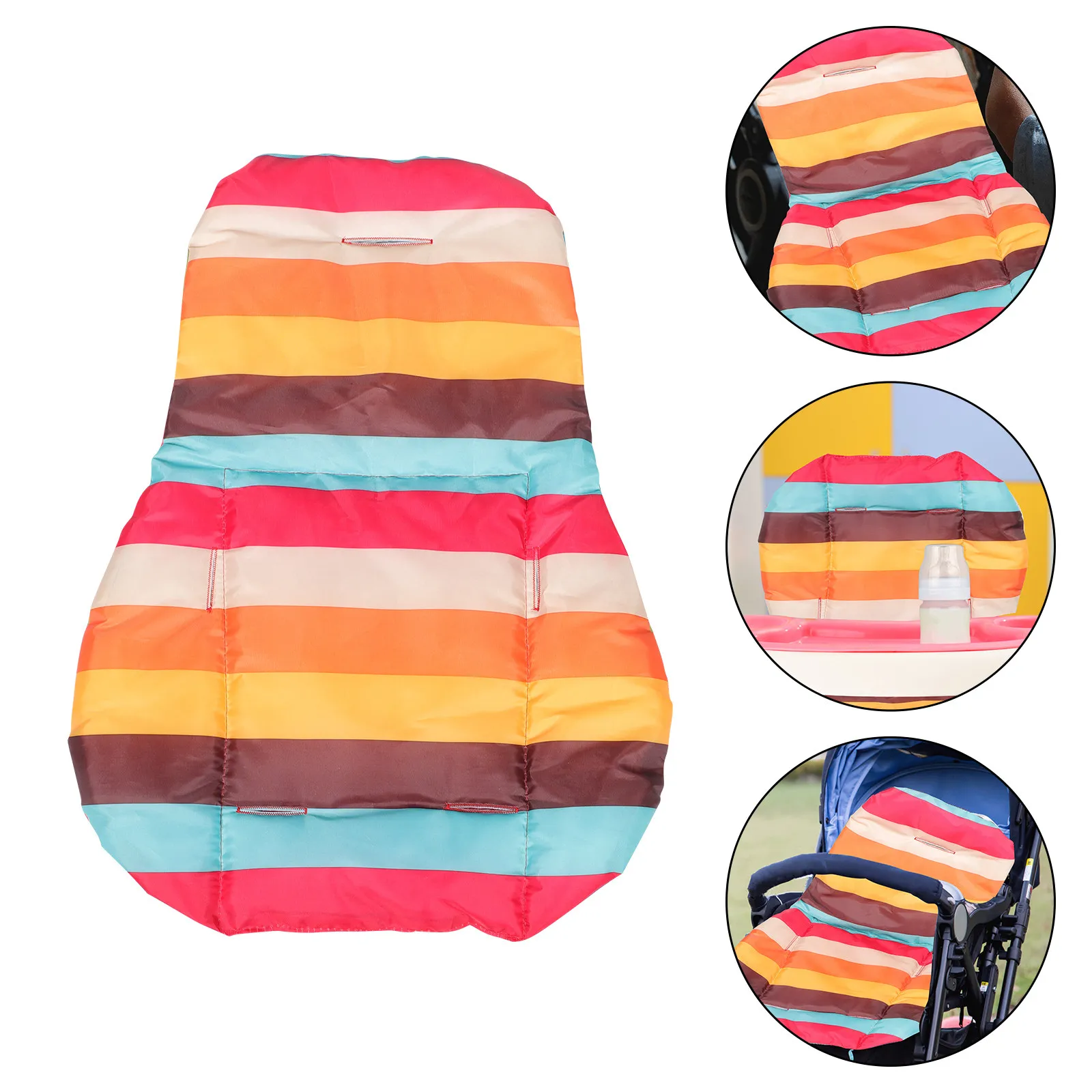 

2Pcs Infant Stroller Cushions Breathable Cotton Inserts Baby Car Seat Pads Pram Liners Newborn Soft Cushion Seat Cover