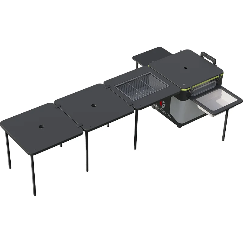 Outdoor Mobile Kitchen Camping Portable Folding Table Stove Barbecue Self Driving Tour Car Equipment