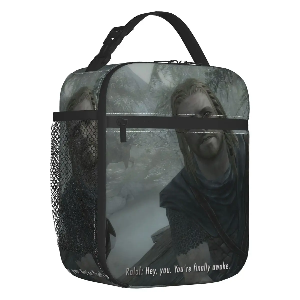 

Hey You Youre Finally Awake Skyrim Meme Portable Lunch Boxes Women Gaming Thermal Cooler Food Insulated Lunch Bag Office Work