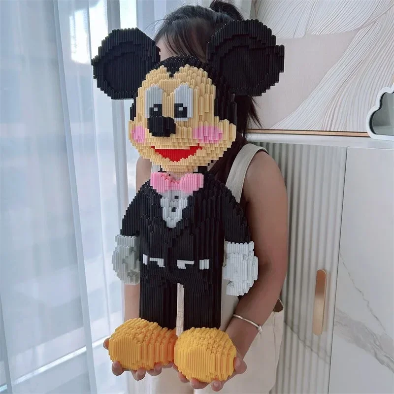 Blocos de construção gigantes do Mickey Mouse Minnie Mouse, modelo de casamento, montagem de alta dificuldade, blocos de construção para adultos, presente de aniversário