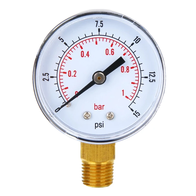 Манометр низкого давления 50 мм диаметр 0-15 PSI 0-1 бар 1/4 BSPT для топлива воздуха масла Газа воды