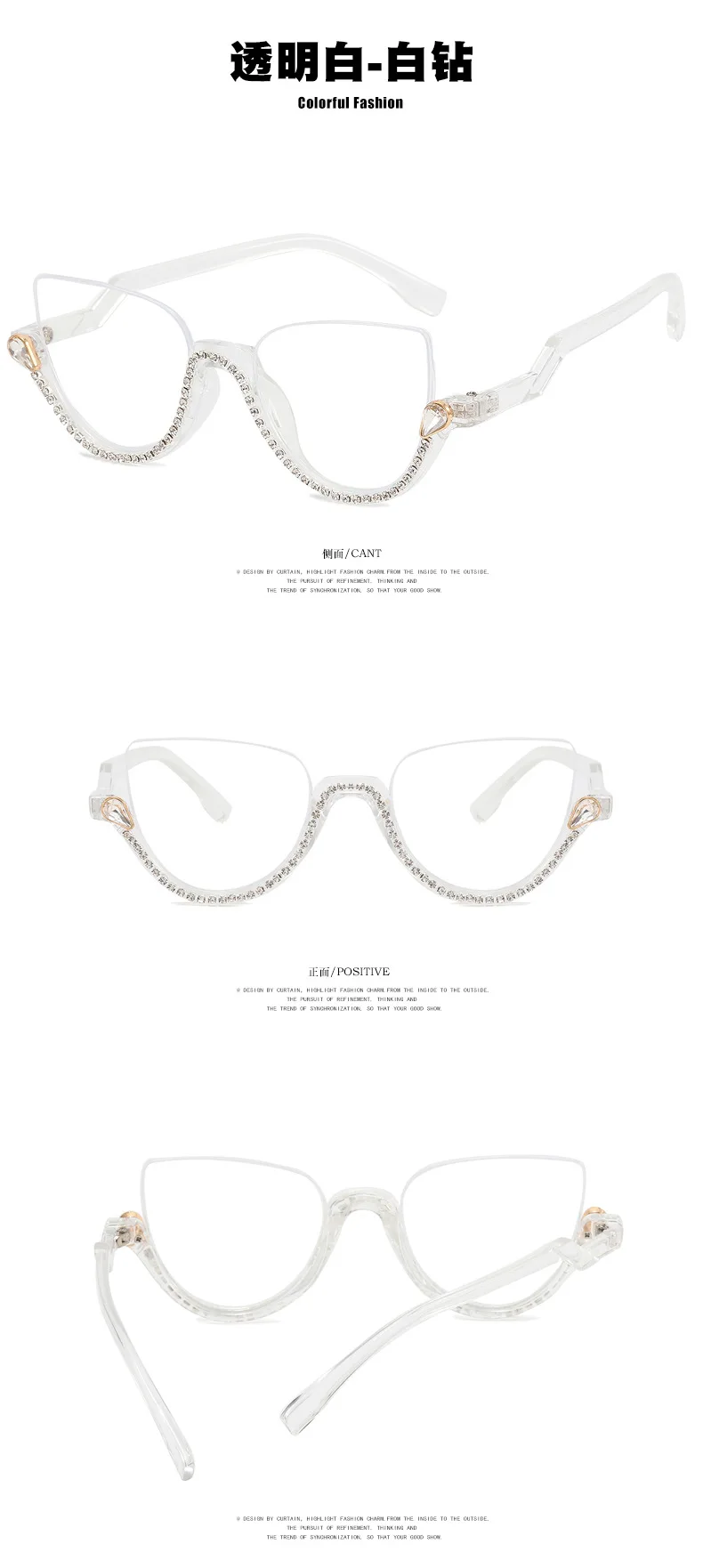Strass Cat Eye Photochrome Myopie Gläser Frauen Fertig Brillen Weibliche Outdoor Verfärben Fahren Brillen – Detail 9
