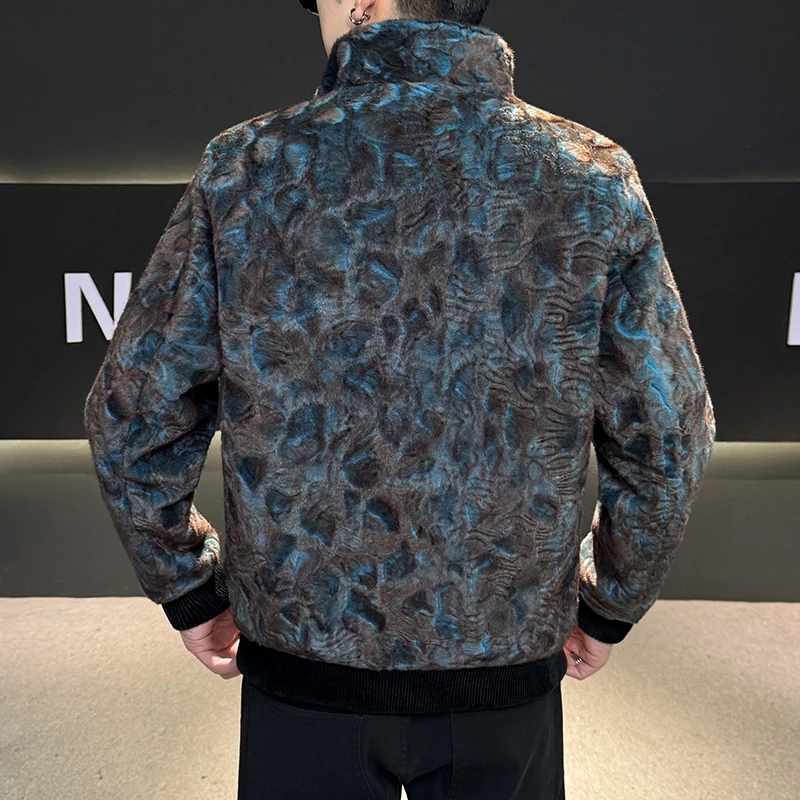 2026 Nuovo Autunno Inverno uomo finto cappotto di pelliccia di visone risvolto spesse giacche calde moda uomo eco-friendly cappotti caldi giacche da uomo