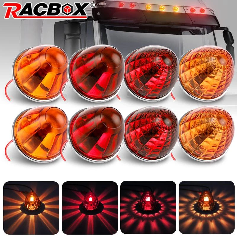 1156 Bulb Watermelon Glass Lens Side Marker Light Indicators Turn Signal Light For Car Truck Trailer Lorry Pickup Bus RV 12V 24V