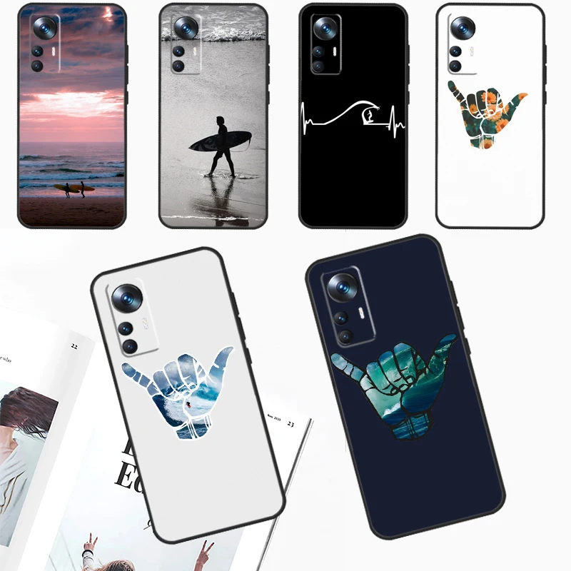 Surfer Surf Hang Loose Shaka Case For Xiaomi 14 Ultra 11T 12T 13T Pro 12 13 Lite POCO X6 M6 Pro X3 X4 X5 M5s F3 F5 Cover