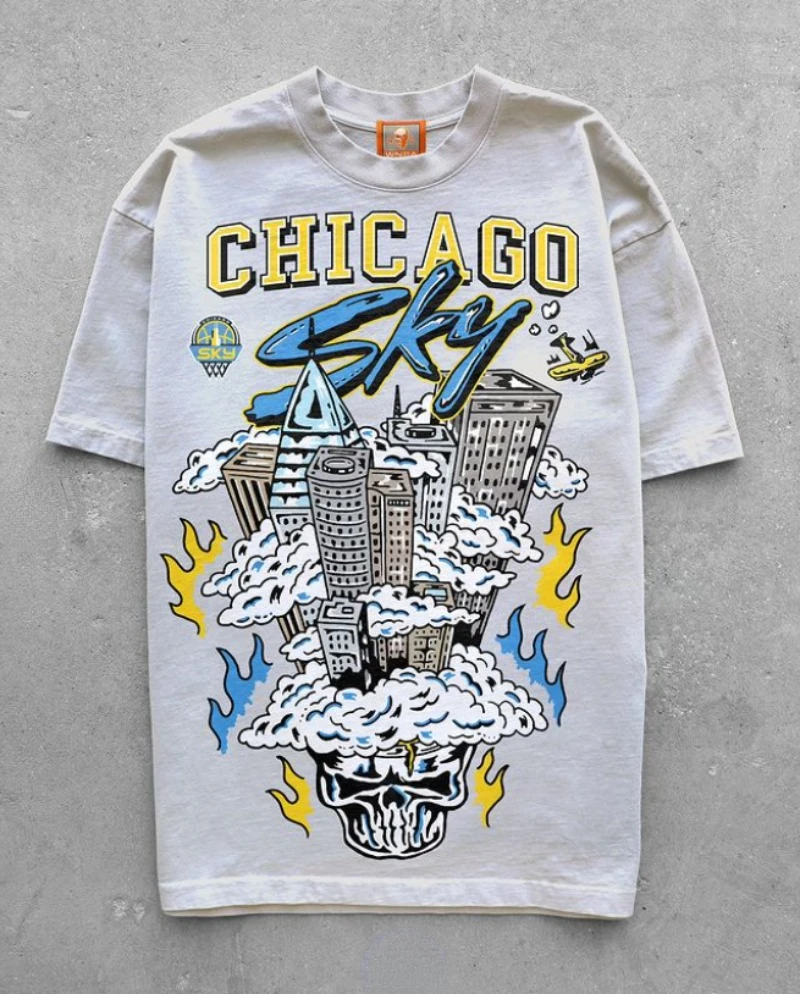 Cotton Thickened T Shirt Men Women Diablo Reaper Series Printing Ins Burst Models Short Sleeves Retro New Loose Casual T Shirt