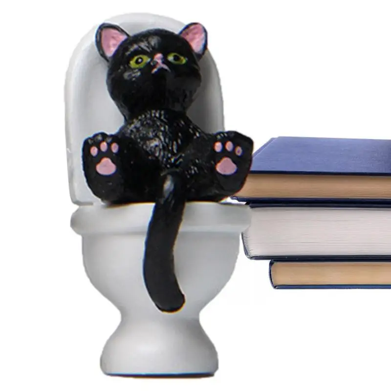 Cat Figurine Sculpture Statue Toilet Sitting Ornaments Resin Landscape Decoration Animals Modern Decor Resin Home Gifts Arts