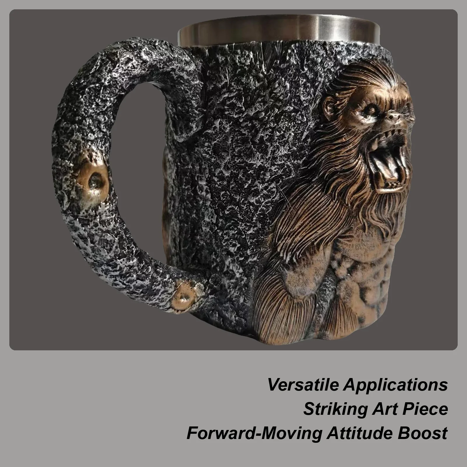 

400 мл кофейная кружка Raging Ape, новинка, крутая скульптура из смолы Ape, пивная кружка, вечерние украшения для пикника, рыбалки, уличная посуда для напитков