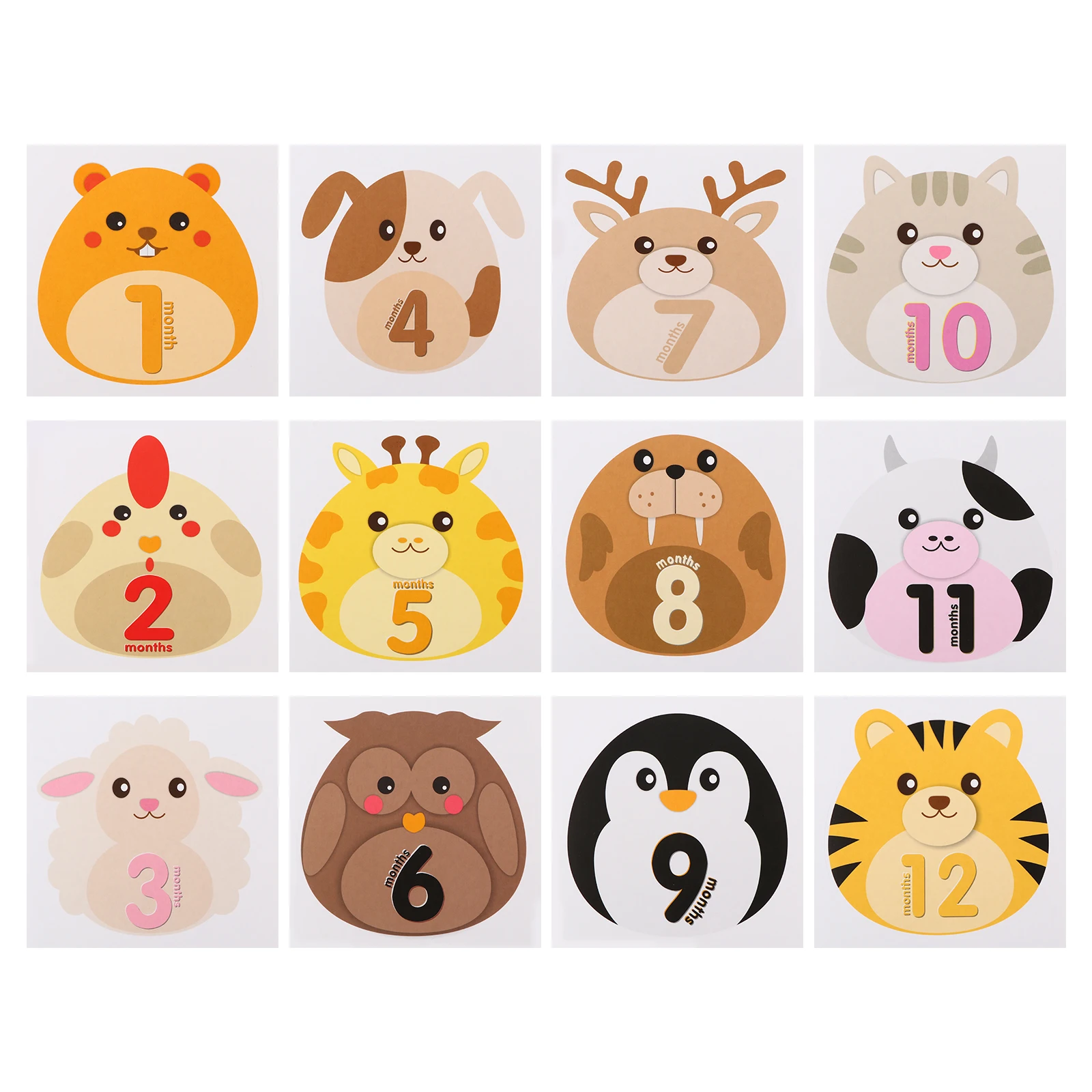 

12 Pcs Monthly Stickers Milestone Signs Newborn Photo Props Decor Growth Record Baby Monthly Stickers Studio Supplies