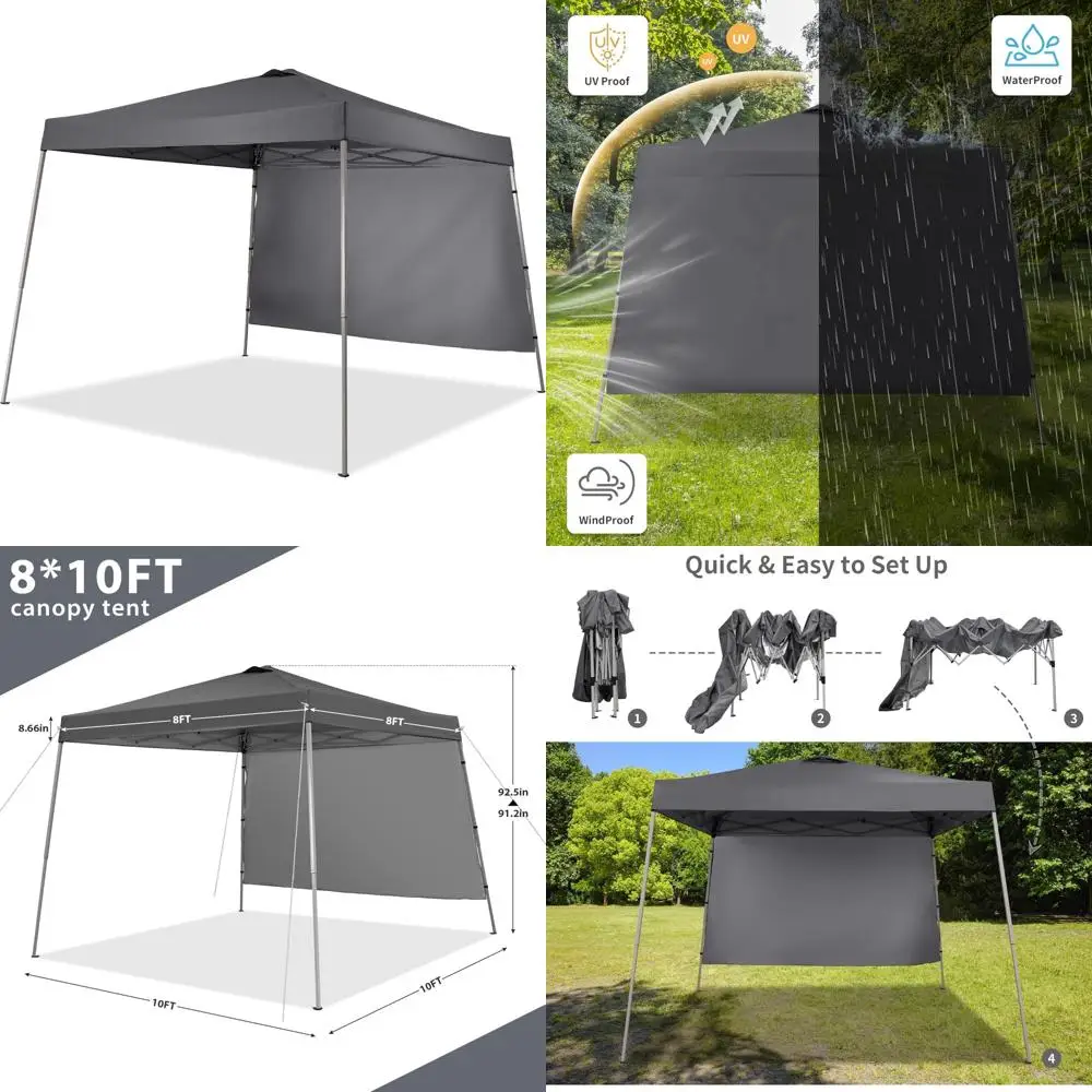 

Portable Outdoor Instant Pop Up Canopy Tent with Slant Legs, Sidewall, Equipment Vents, Ideal for Patio, Deck, and Events