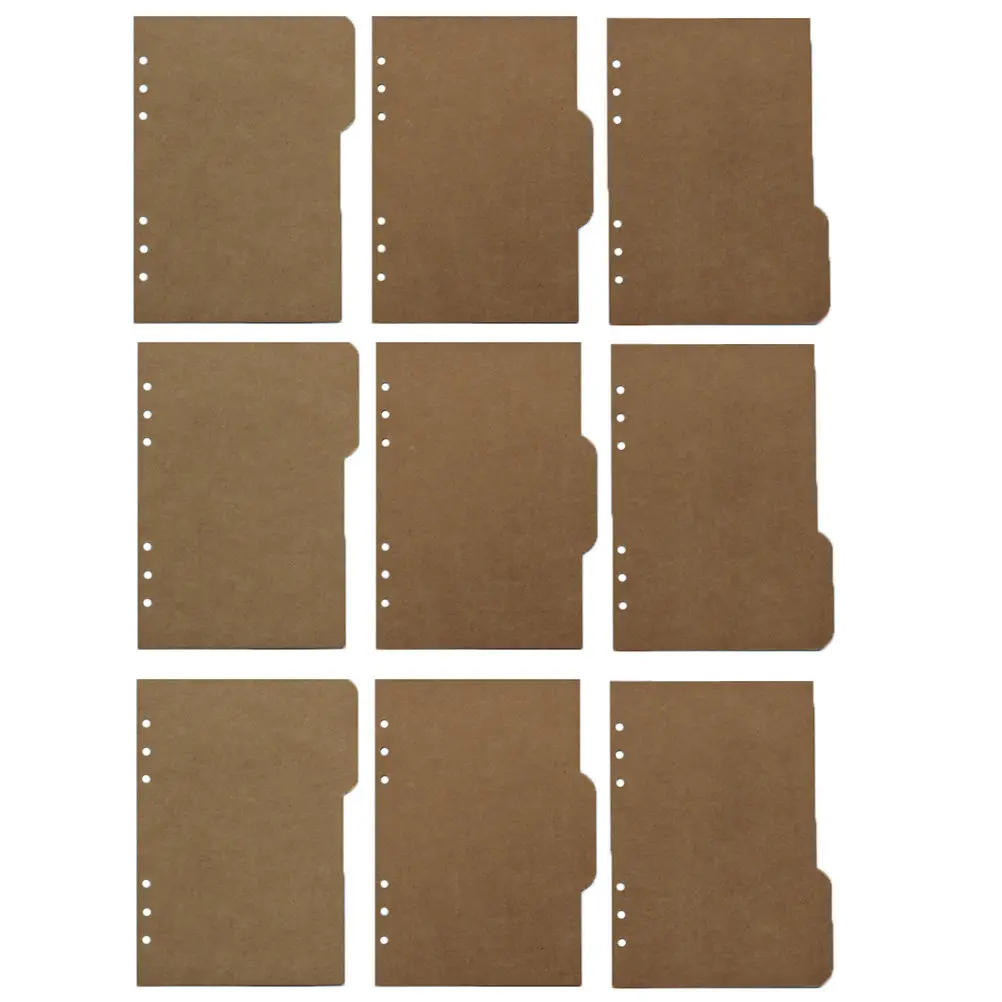 18Pcs A5 Kraft Paper Index Dividers Binder Accessories Classification Tabs for Planners Notebooks Files Quick Find Organized