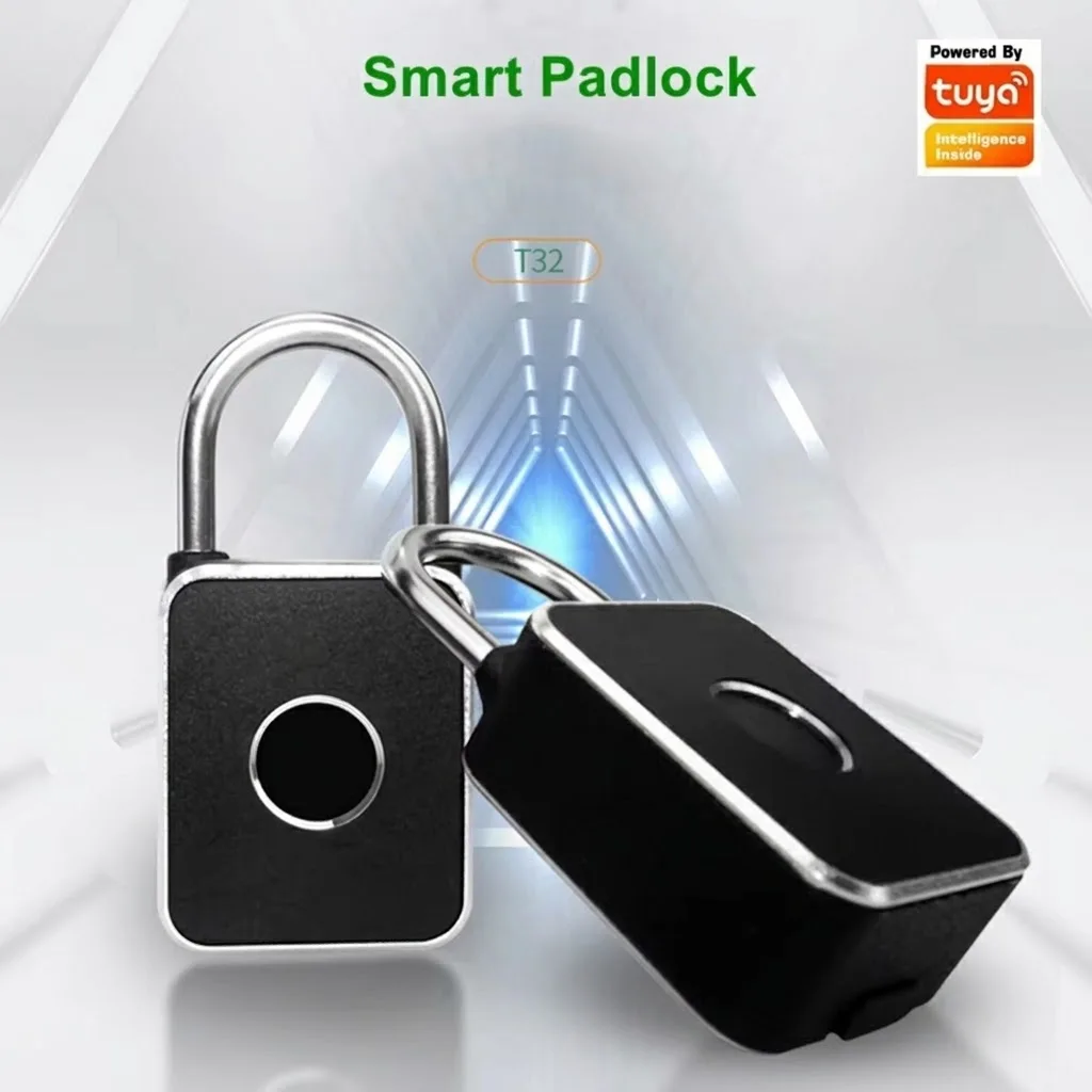 3 In 1 Tuya APP Fingerprint Password Combination Padlock Mini Portable Biometric Padlock USB Charging For Locker Luggage Gym