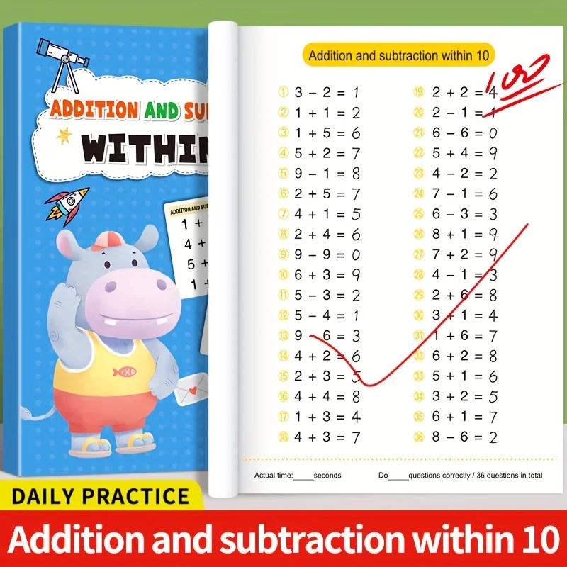 Addition & Subtraction Workbook Within 10,20,50,100: Math Practice Problems for 1st-3rd Grade - Speed Drills & Timed Exercises
