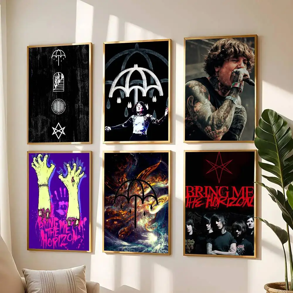 1 Stück Rock Band B-Bring Me The H-Horizon Poster Aufkleber Druck Wasserfeste Wandkunst für Wohnzimmer Schlafzimmer Heimdekoration